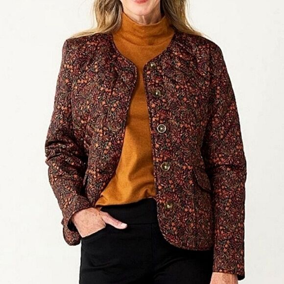 Croft&Barrow Quilted Floral Jacket NWT XSMALL - Picture 1 of 13